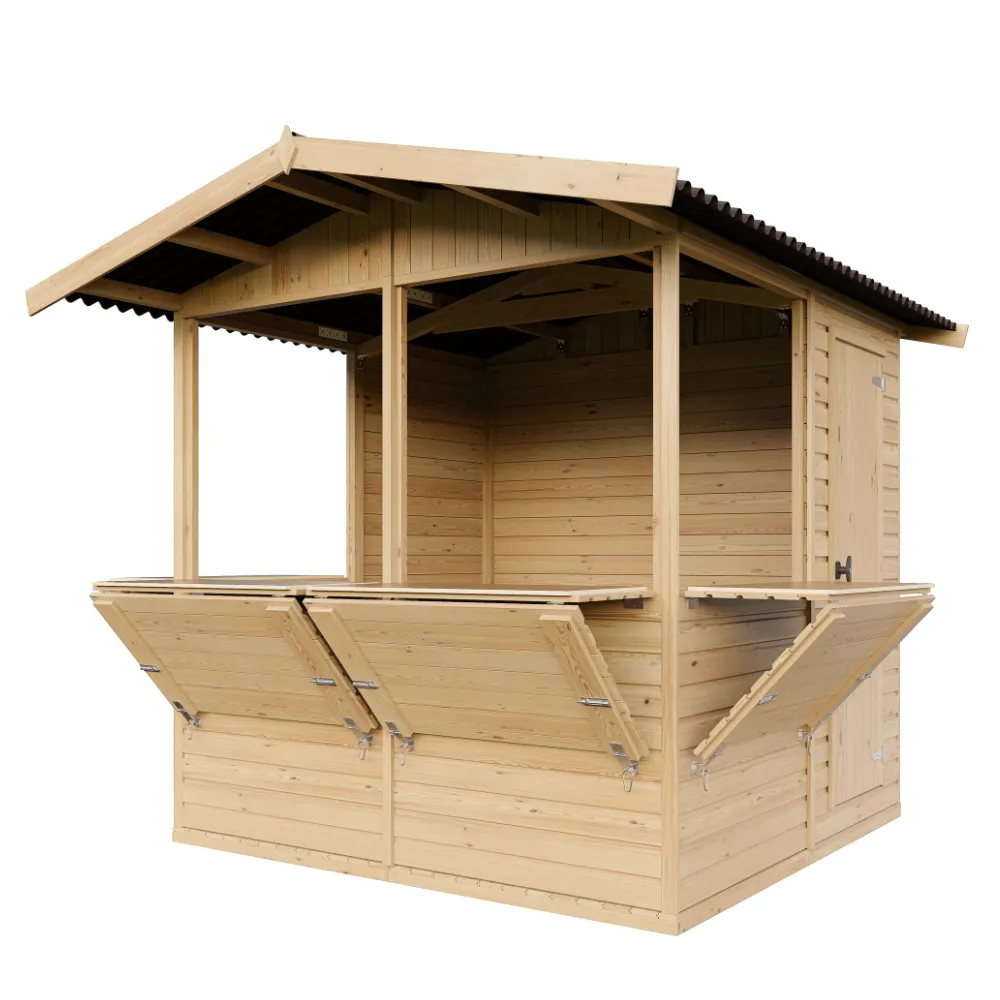 Timbela M149B chiosco legno 205x199 cm 4 m² 4 vetrine