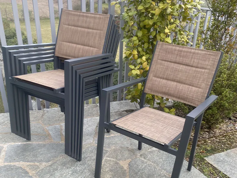 Giardini di Maggio Alissa Wood set 6 sedie marrone antracite