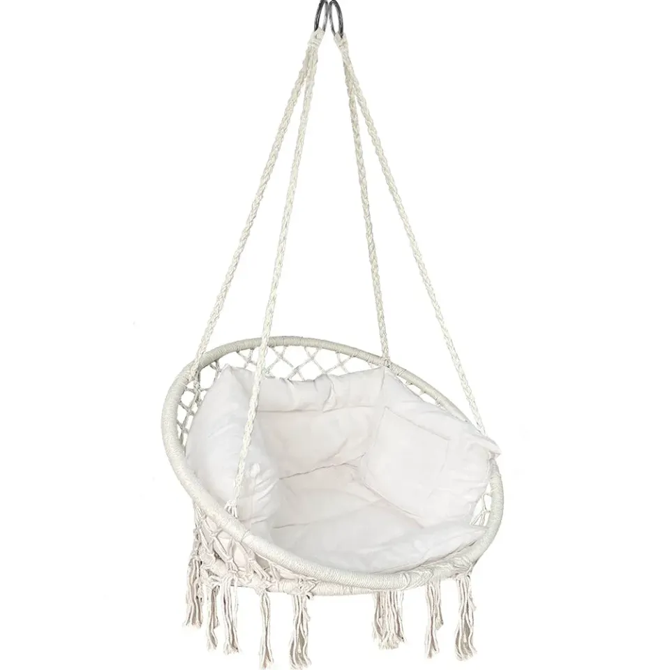 Vounot poltrona sospesa beige con cuscino 120 kg