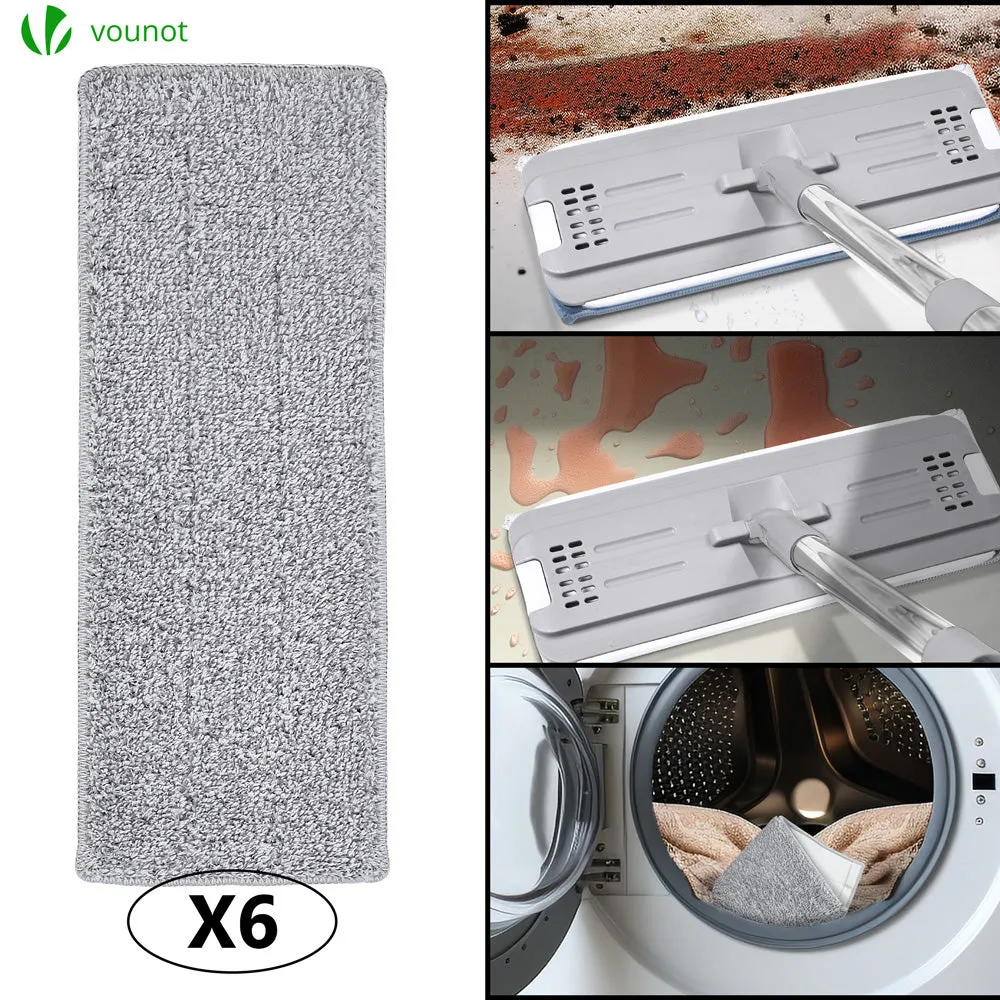 VOUNOT Mocio piatto con secchio strizzatore 6 panni