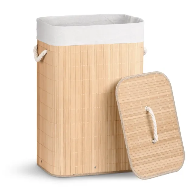 VOUNOT Cesto Biancheria Bambù 72L con Coperchio