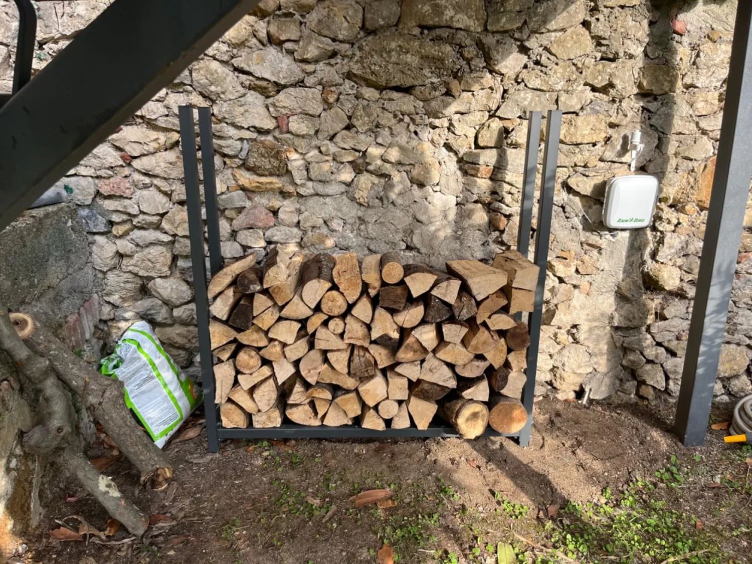 QUICK STAR 200x25x115 cm scaffale legna metallo con telo