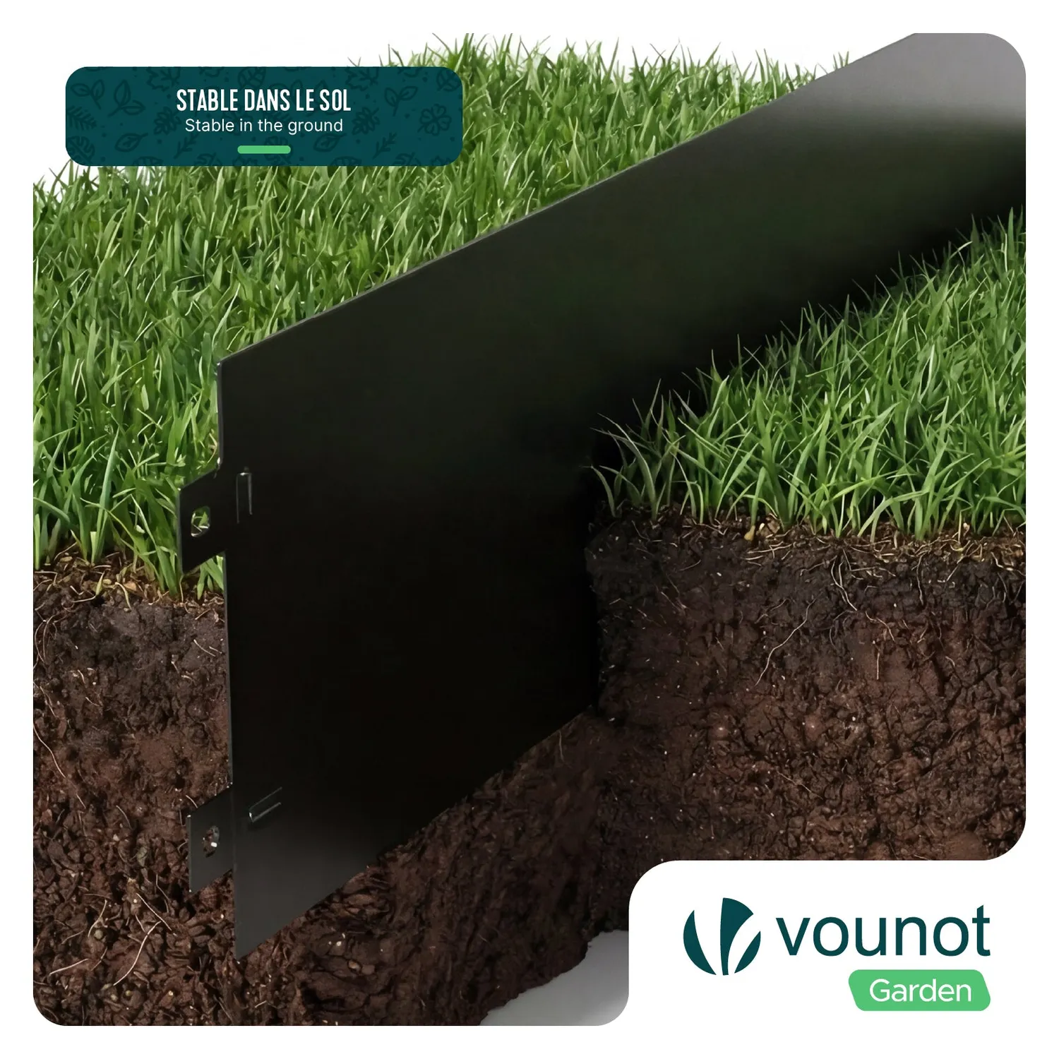 Vounot Bordura Giardino Metallo 10m Nero 100x18 cm