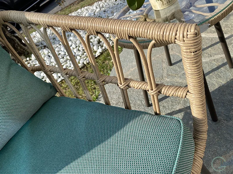 Giardini di Maggio Giunco Salotto 2 posti polyrattan tavolino vetro