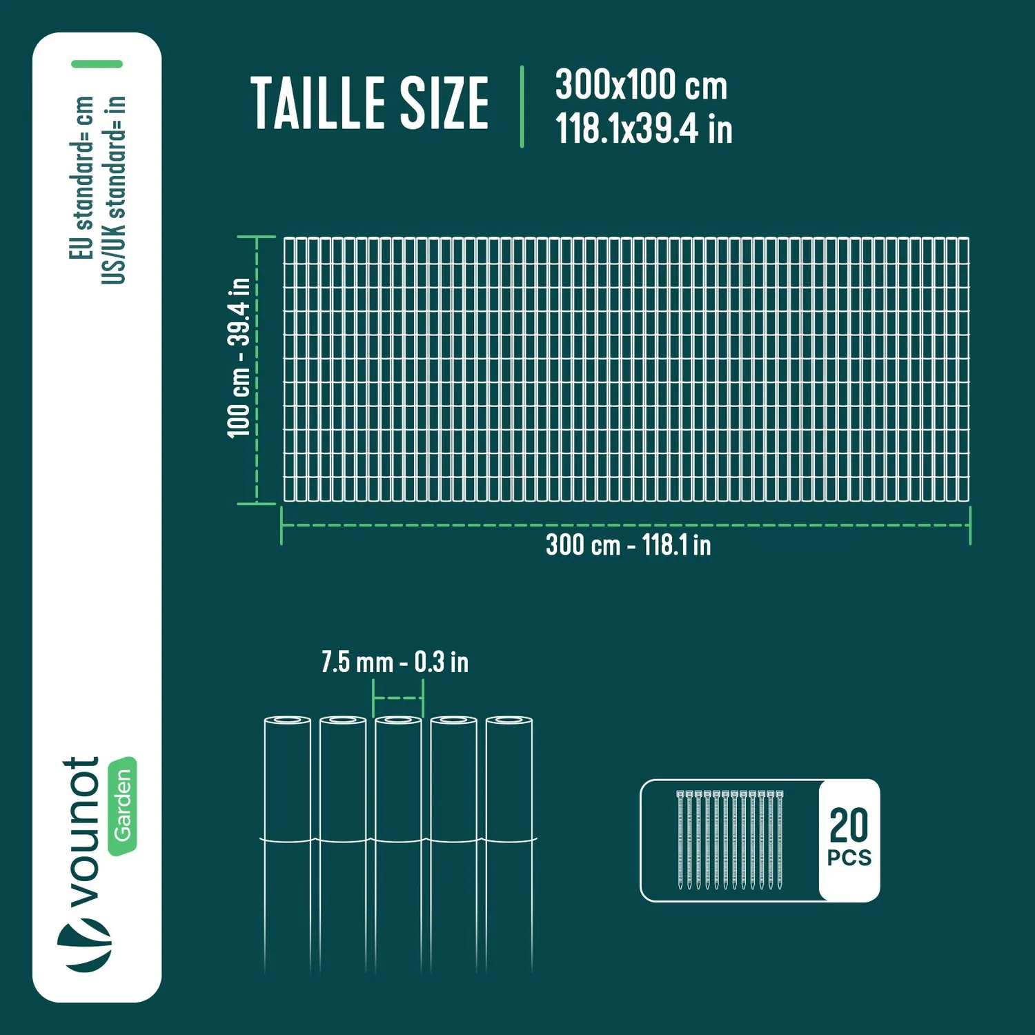 VOUNOT Canniccio PVC effetto vimini 100x300cm marrone bifacciale