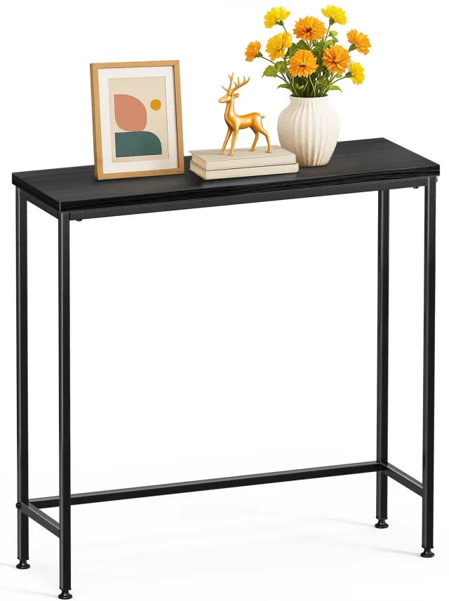 VOUNOT Consolle Ingresso Industriale Nera 75x24 Metallo