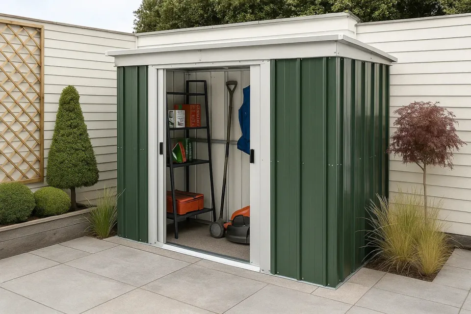 Yardmaster Emerald Pent 8x4 casetta metallo verde