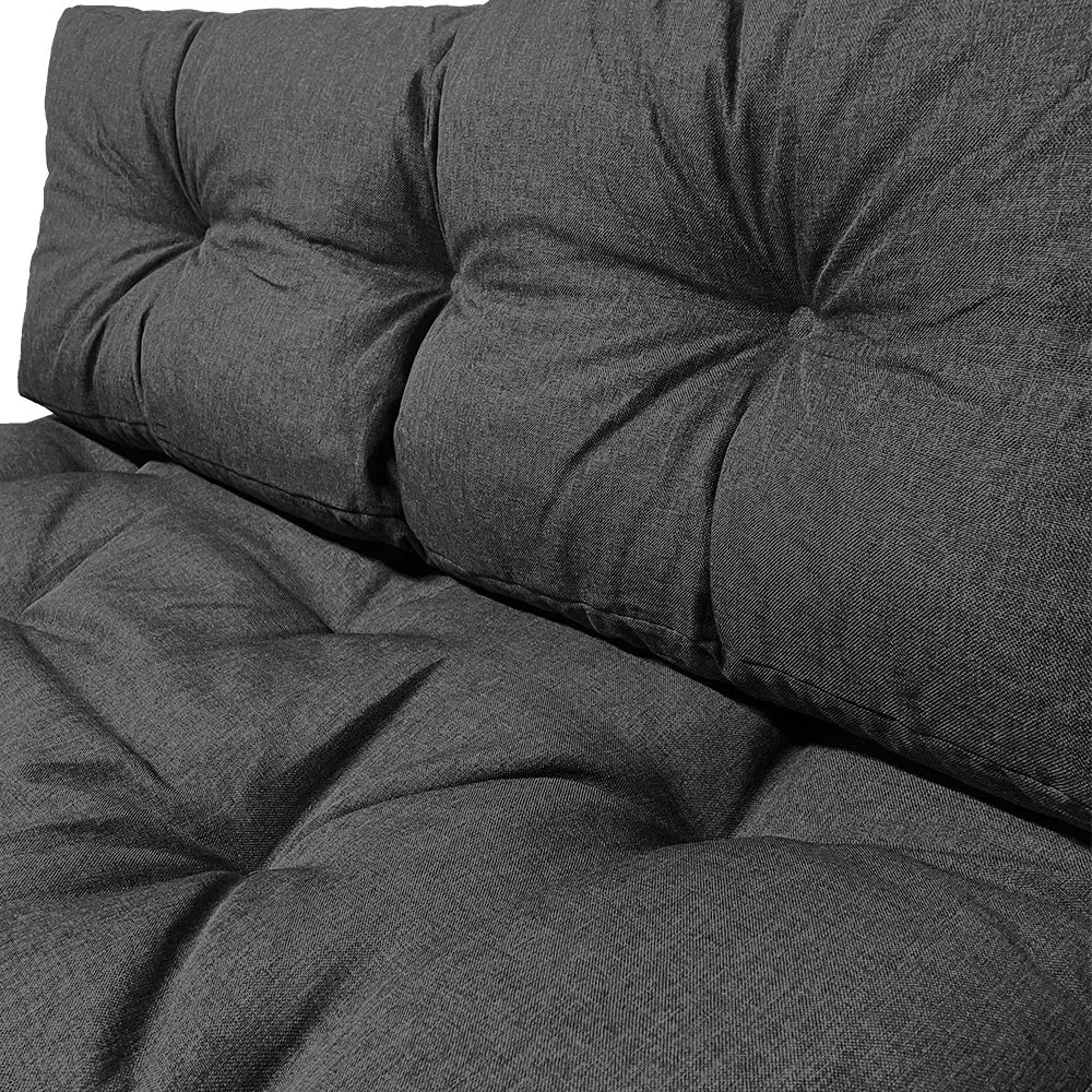 VOUNOT Cuscini pallet 120x80 set 2 pezzi grigi impermeabili