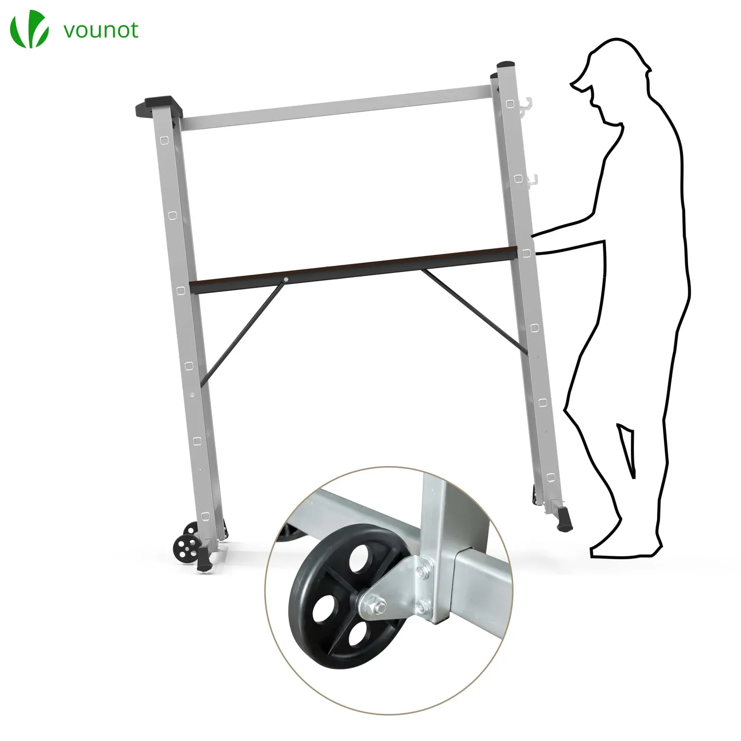 Vounot trabattello scala alluminio 3 in 1 portata 150 kg