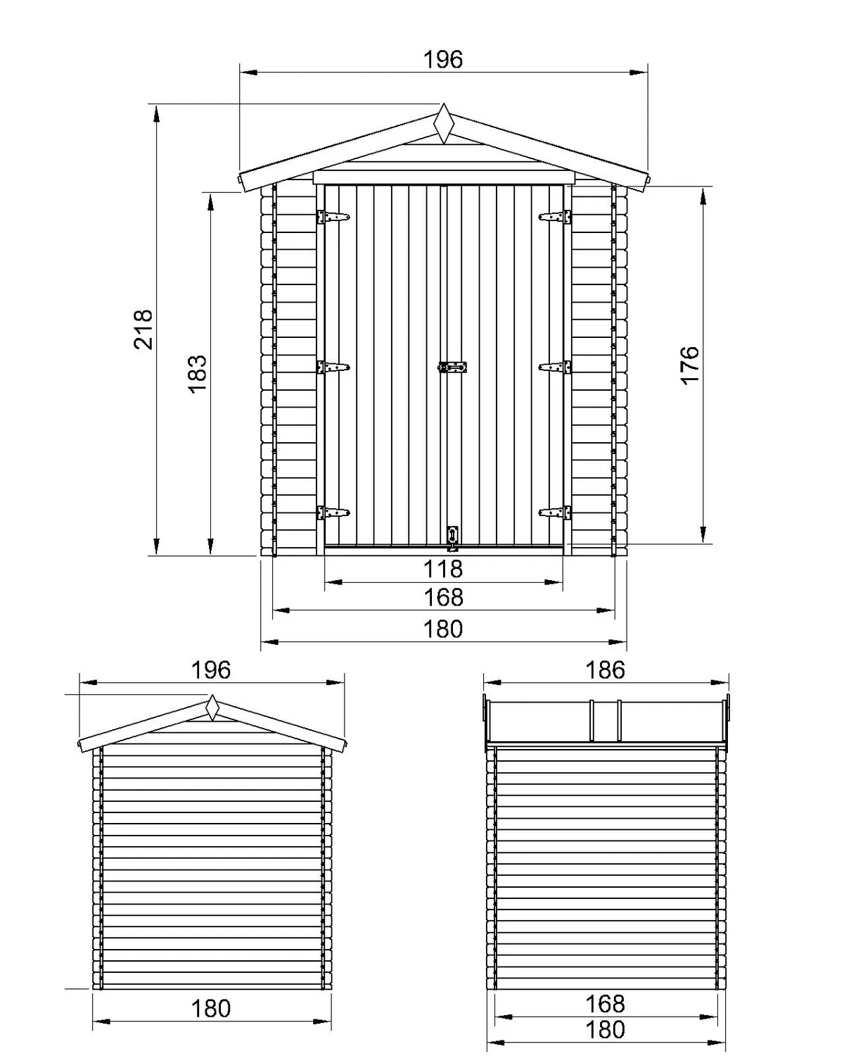 Timbela M320C1 casetta legno 180x180 cm 2,82 mq pavimento