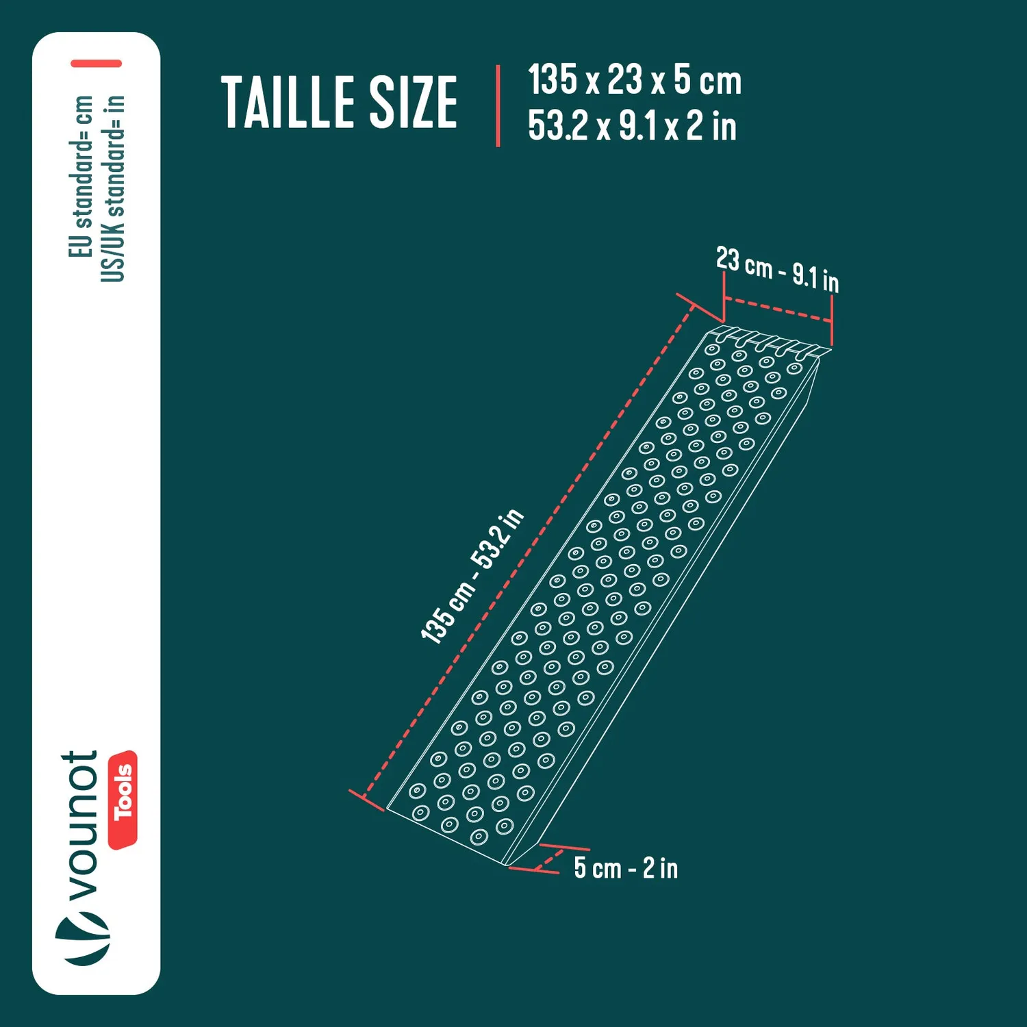 VOUNOT Rampe Carico Acciaio Zincato 135cm 400kg 2 Pezzi