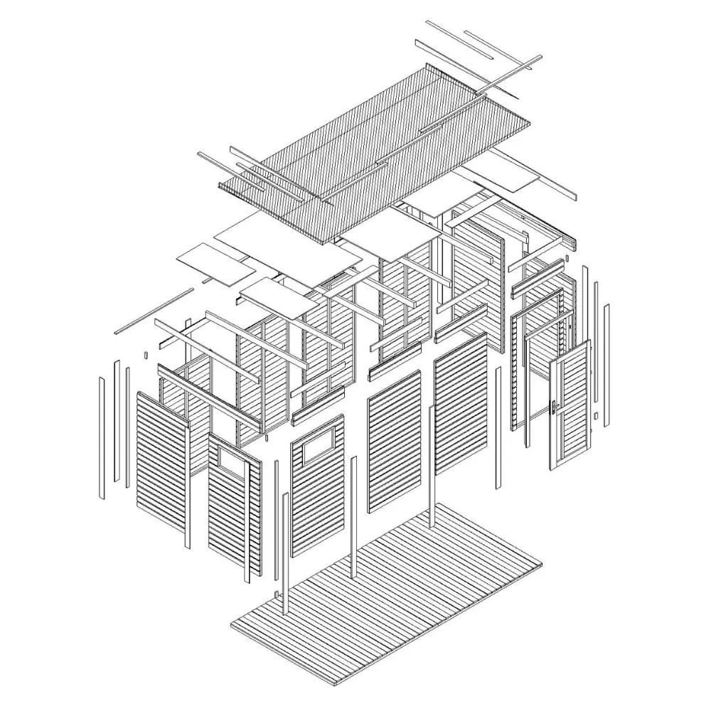 Timbela M327F2 casetta giardino legno 404x202 8,16 m² porte